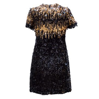 Pierre Cardin haute-couture : robe or et noir