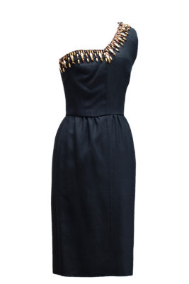 Givenchy boutique – robe en toile noire asymétrique