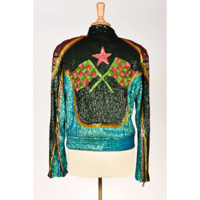 Gaultier – blouson biker paillettes multicolores