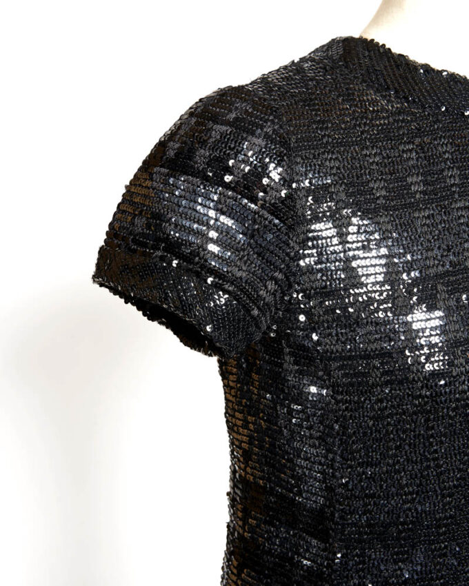 Yves Saint-Laurent : robe pailletée noir et argent